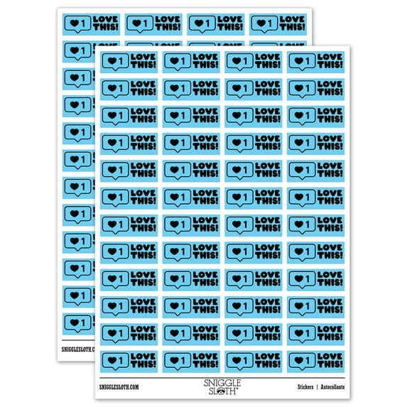 Love This Heart Speech Bubble Teacher Student School Sticker Set - Light Blue - Matte Finish - 1.25" Mini