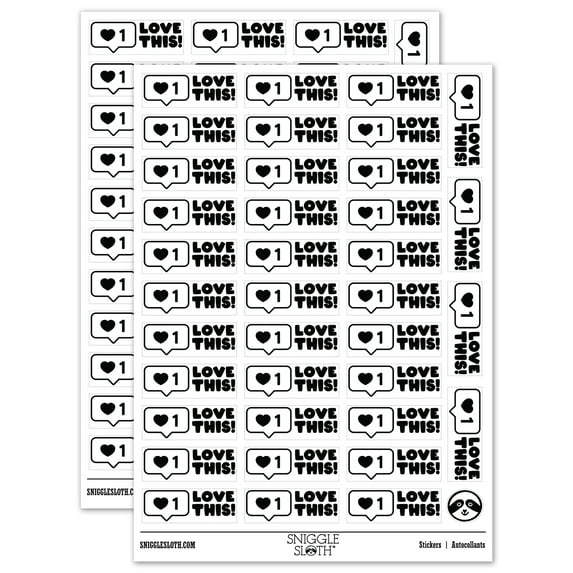Love This Heart Speech Bubble Teacher Student School Sticker Set - White - Matte Finish - 1.5" Small