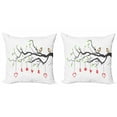 thumbnail image 1 of Ambesonne Love Throw Pillow Cover 2 Pack, Birds Sitting on a Branch, 24", Multicolor, 1 of 2