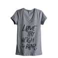 thumbnail image 1 of Love Thy Neighbor As Thyself Women's Fashion Relaxed V-Neck T-Shirt Tee Heather Grey X-Large, 1 of 3