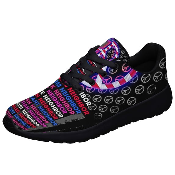 Love Thy Neighbor Peace Shoes Sneakers Black Size 13