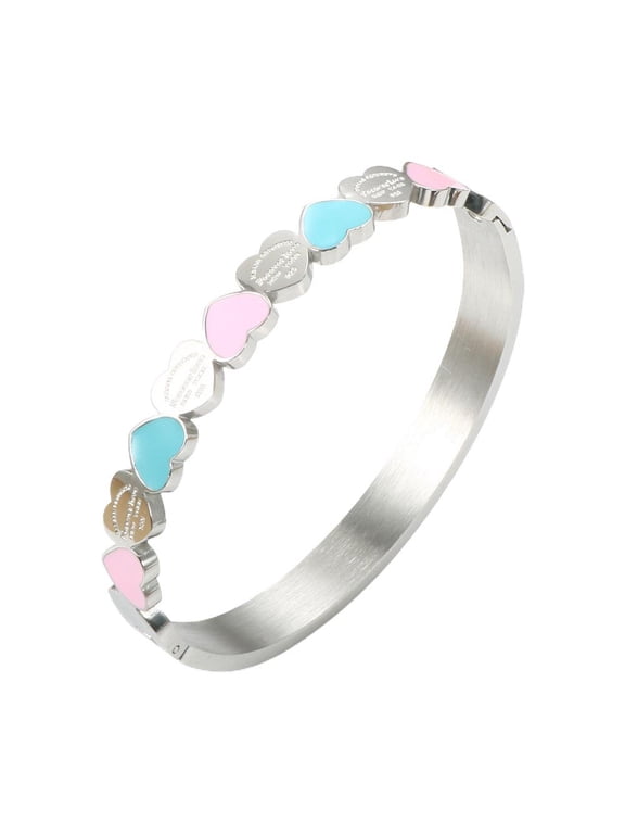 Love Titanium Lucky Bracelet For Women Men, Titanium Steel Adjustable Bangle, Silver Gold Rose Gold, Durable Shiny Jewelry Gift For Birthday Mother's Day
