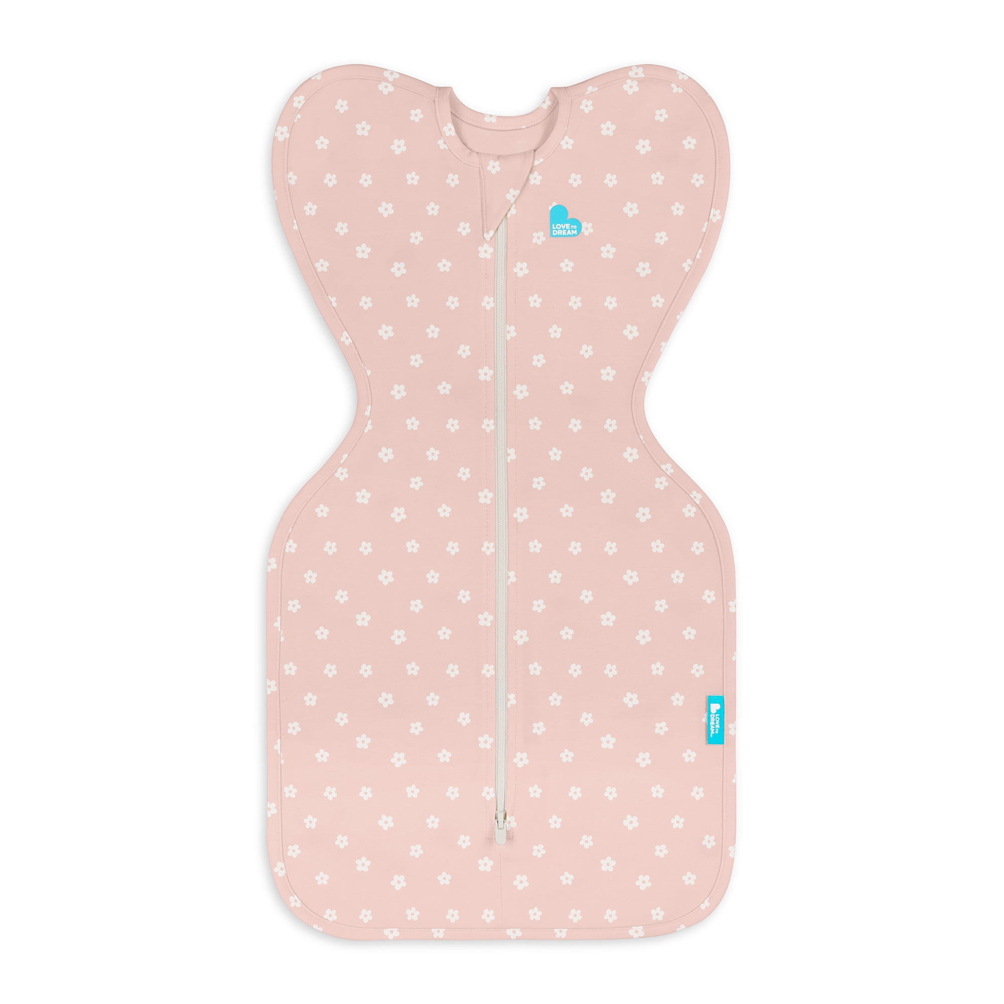 Love To Dream Swaddle Up Original Sleep Sack, 4-Way Stretch, Cotton Blend, 1.0 TOG, Pink Daisy, Newborn
