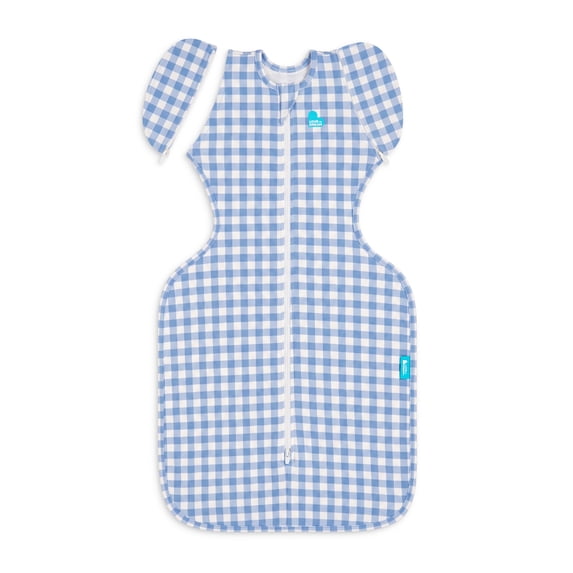 Love To Dream Swaddle Up Transition Bag, 4-way Stretch, Cotton Blend, 1.0 TOG, Blue Gingham, Medium