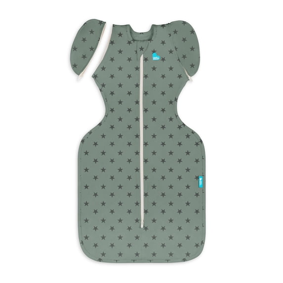 Love To Dream Swaddle Up Transition Bag, 4-way Stretch, Cotton Blend, 1.0 TOG, Deep Olive Stars, Medium