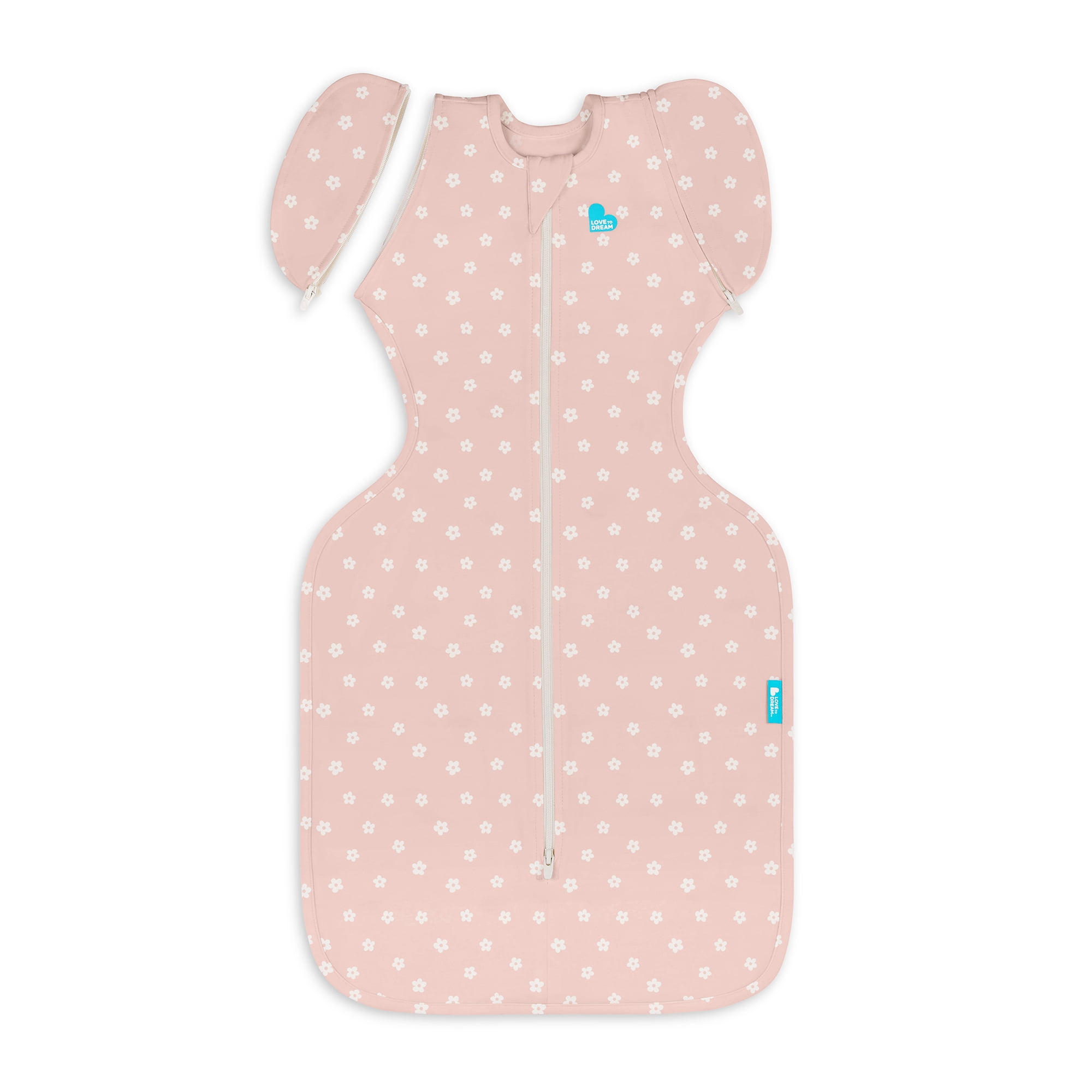Love To Dream Swaddle Up Transition Bag, 4-way Stretch, Cotton Blend, 1.0 TOG, Pink Daisy, Medium