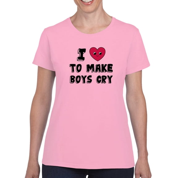 Love To Make Boys Cry T-Shirt Women -Smartprints Designs, Female Large