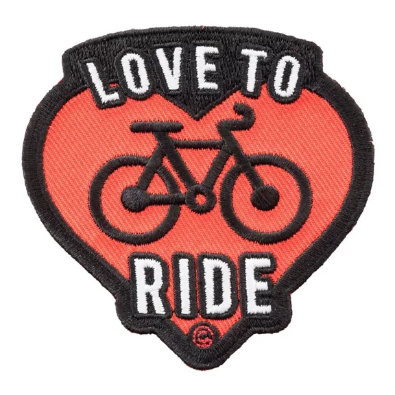 Love To Ride Heart Bicycle Patch, Active Living Patches
