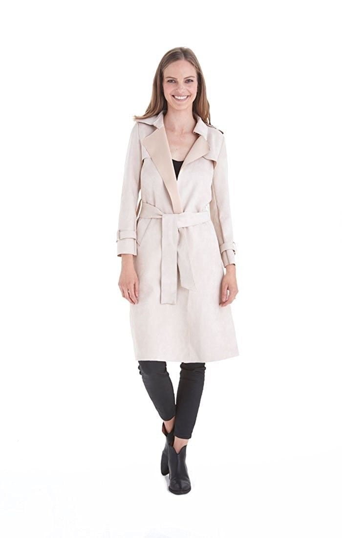 Love Token Adrianna Faux Suede Trench Coat - LT100-02 - Walmart.com