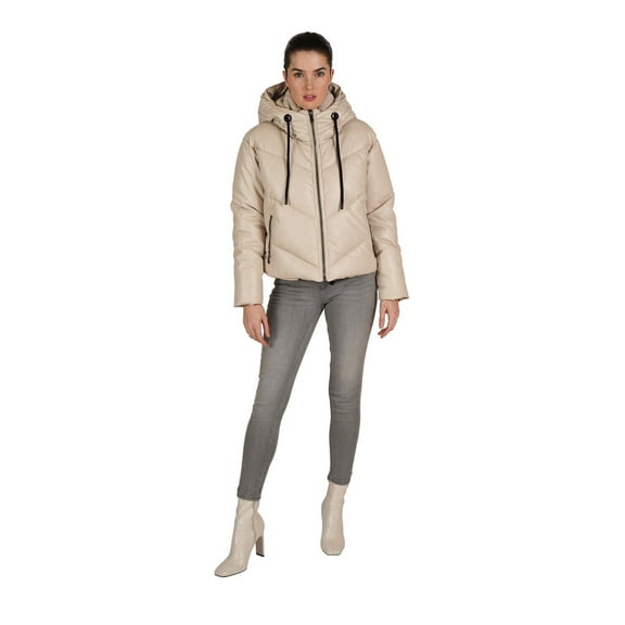 Love Token Puffer Jacket - LT91-74 (Beige, S)
