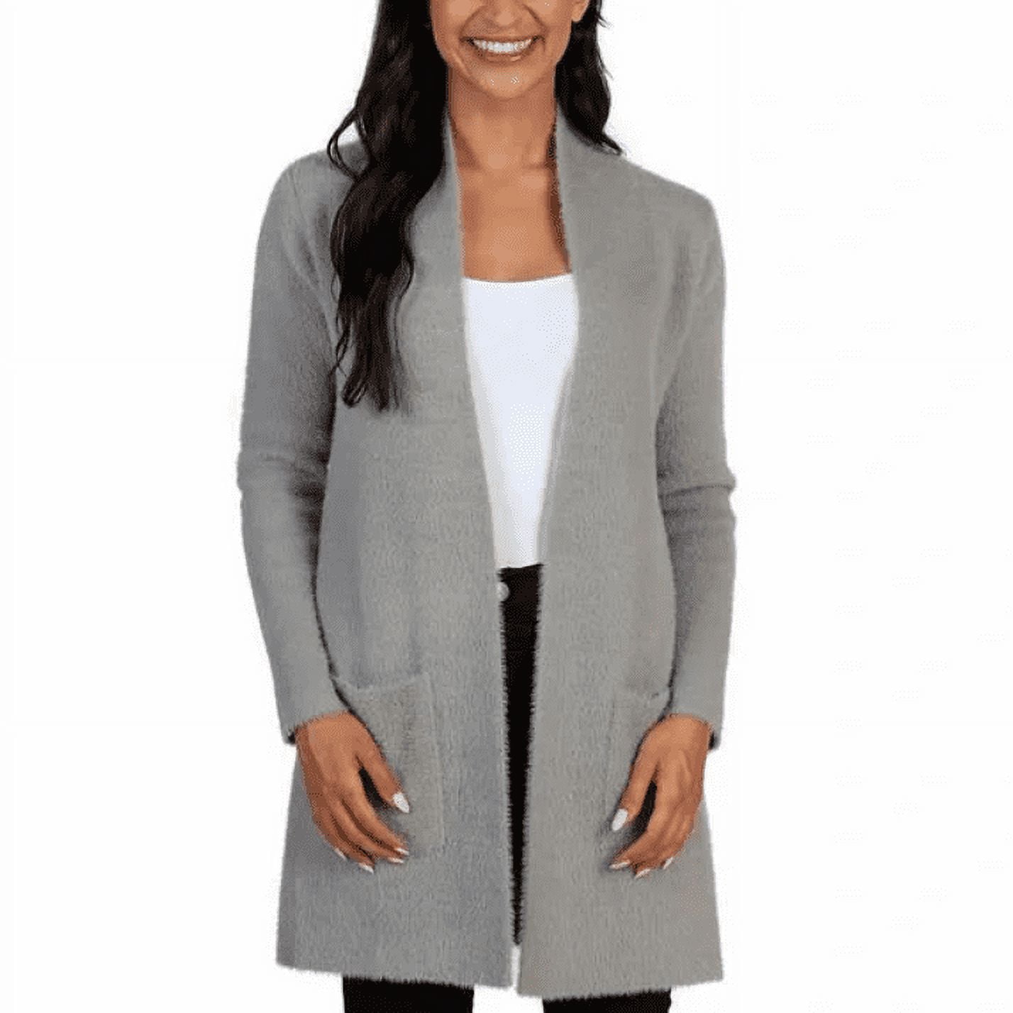 Love Token Womens Super Soft Cardigan Ice Gray XL Walmart