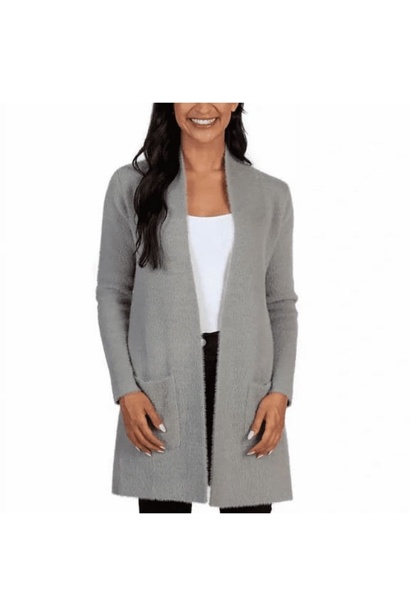 Womens Super Soft Cardigan Ice Gray XXL