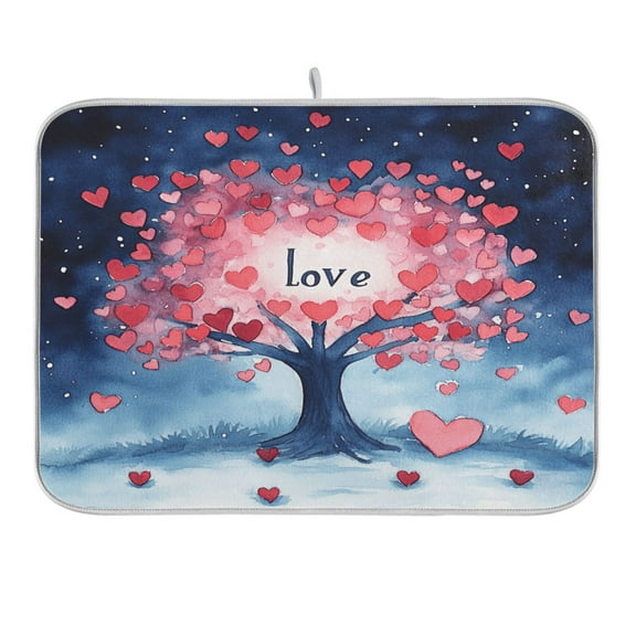 Love Tree Dish Drying Mat 16x18 Absorbent Microfiber Draining Rack Pad for Kitchen Counter Sink