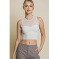 thumbnail image 1 of Love Tree Round Neck Ribbed Cropped Mesh Tank, 1 of 3