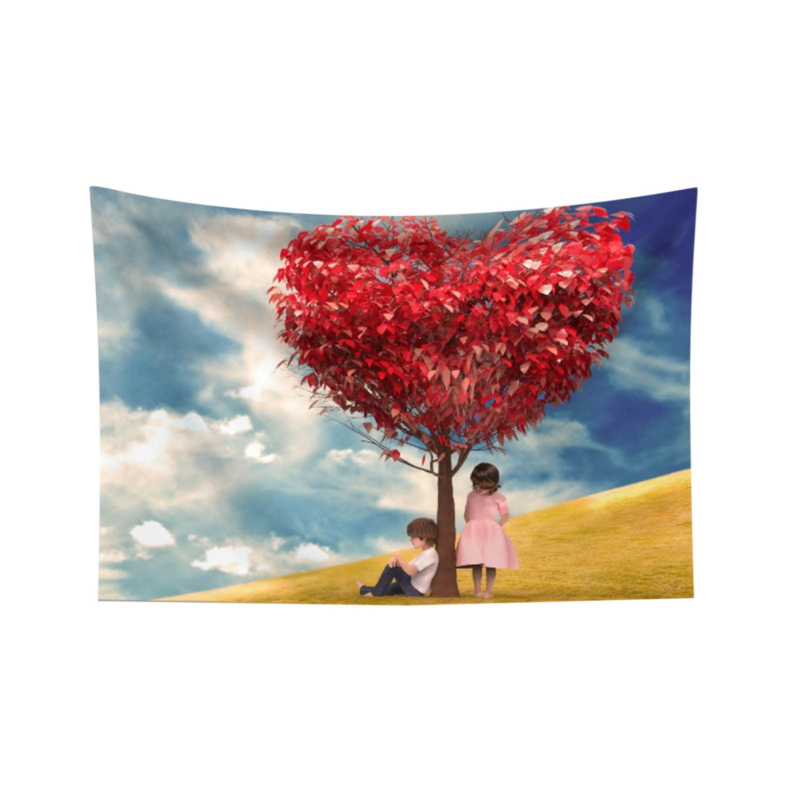 Love Tree Valentine's Day Background Cloth Heart Tree Hanging Cloth Wall Layout Props Adult