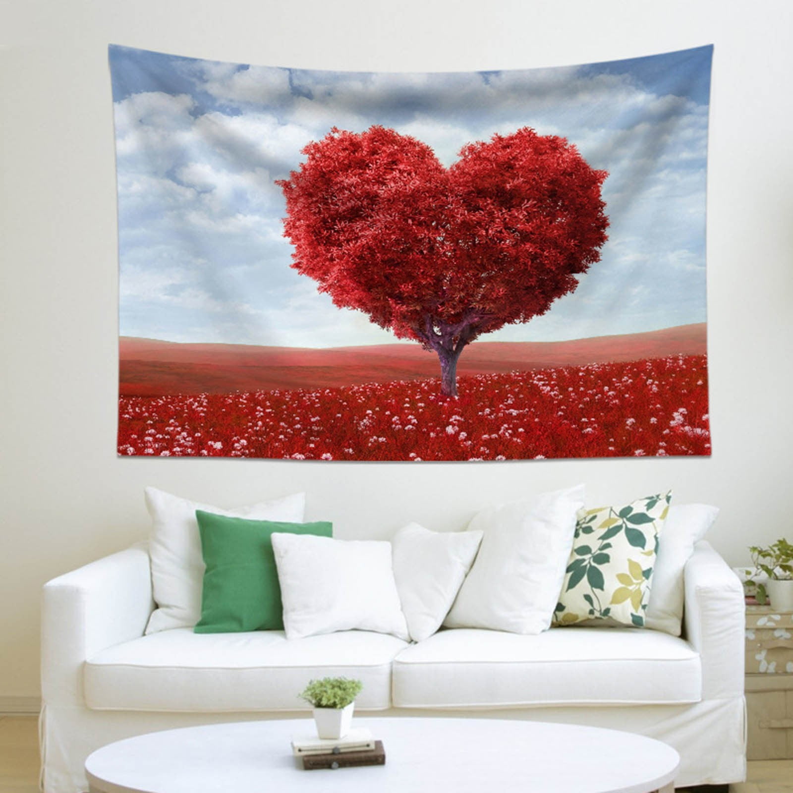 Love Tree Valentine's Day Background Cloth Heart Tree Hanging Cloth
