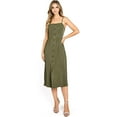 thumbnail image 1 of Love Tree Women's A-Line Midi Tea Dress (Olive, Small), 1 of 5