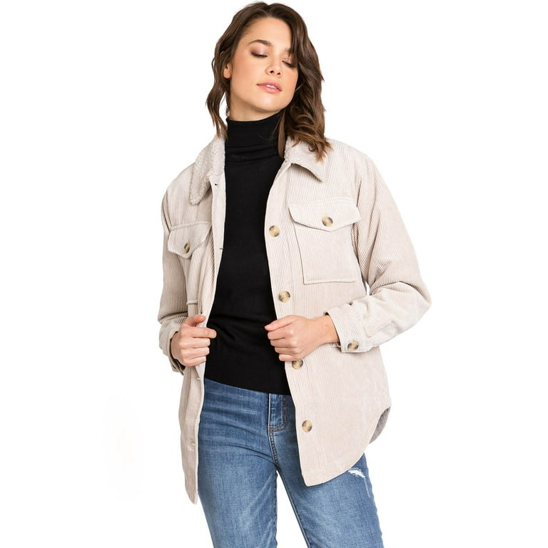Cream Corduroy Sherpa Coat Levis Sherpa Jacket Corduroy Cream