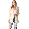 thumbnail image 1 of Love Tree Women's Juniors Classic Office Workwear Boyfriend Blazer (L, Butter), 1 of 3