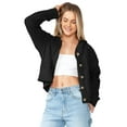 thumbnail image 1 of Love Tree Women's Juniors Cozy Cable Knit Hoodie Cardigan (Black, M), 1 of 3