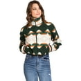 thumbnail image 1 of Love Tree Women's Juniors Cozy Soft Sherpa Printed Cropped Jacket (Hunter Green, Small), 1 of 4