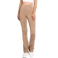thumbnail image 1 of Love Tree Women's High Rise Bootcut 32" Inseam Yoga Pant Leggings (Tan, Medium), 1 of 3