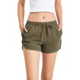 thumbnail image 1 of Love Tree Women's Juniors Mid-Rise Tencel Shorts (Olive, Small), 1 of 2
