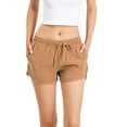 thumbnail image 1 of Love Tree Women's Juniors Mid-Rise Tencel Shorts (Terracotta, L), 1 of 3