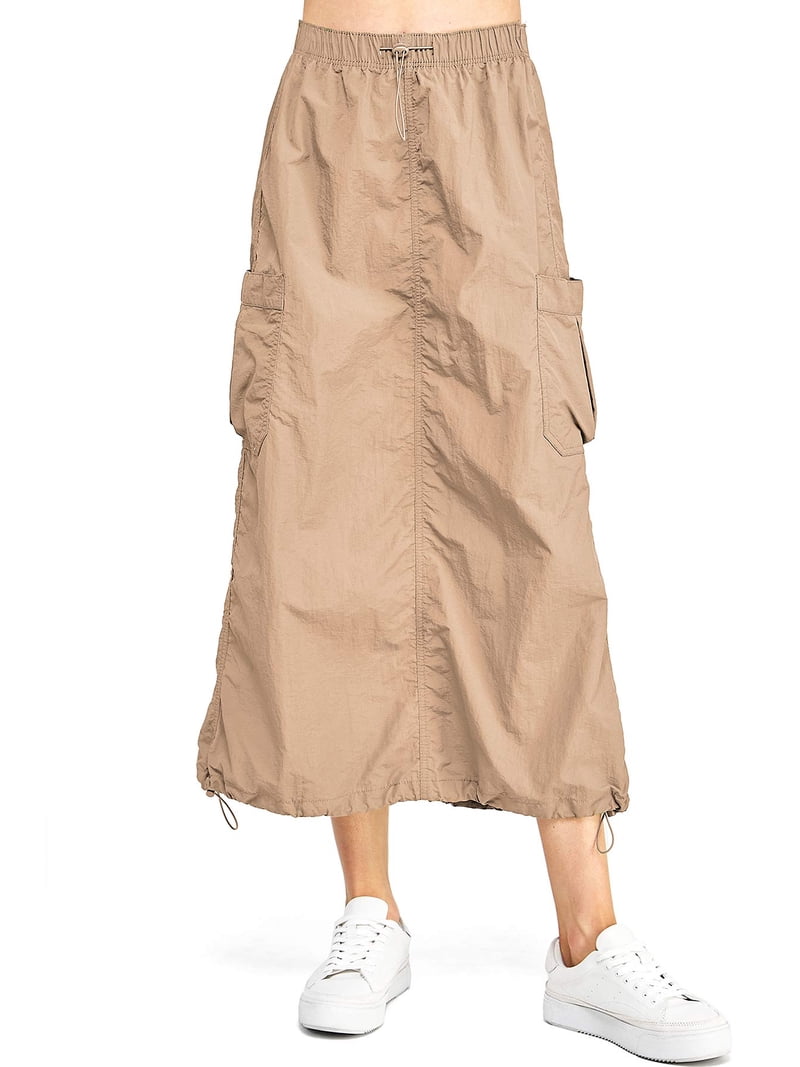 8YDS. Cargo Skirt ベージ　Ｌサイズ Love Tree Women's Juniors Parachute Cargo Maxi Skirt (Khaki
