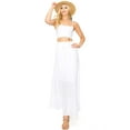 thumbnail image 1 of Love Tree Women's Juniors Smocked Waist Shirred Boho Maxi Skirt (White, Medium), 1 of 4