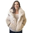 thumbnail image 1 of Love Tree Women's Juniors Soft Faux Fur Cropped Coat (Tan, Small), 1 of 2