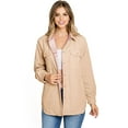 thumbnail image 1 of Love Tree Women's Reversible Corduroy Plaid Flannel Shacket (XL, Camel), 1 of 3