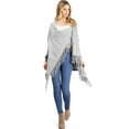 thumbnail image 1 of Love Tree Women's Soft Cozy Fringe Convertible Poncho Cardigan, 1 of 4