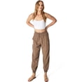 thumbnail image 1 of Love Tree Womens Juniors Smock Waist Light Tencel Jogger Pants (Cocoa, Small), 1 of 3