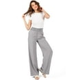 thumbnail image 1 of Love Tree Womens Smocked Waist Wide-Leg Tencel Summer Pants  (Gray, Large), 1 of 4
