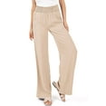 thumbnail image 1 of Love Tree Womens Smocked Waist Wide-Leg Tencel Summer Pants (Khaki, Large), 1 of 3
