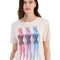thumbnail image 1 of Love Tribe Womens Retro Barbie Basic T-Shirt, Pink, Juniors, Large, 1 of 3