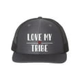 thumbnail image 1 of Love My Tribe, Tribe Hat, Snapback, Love My Tribe Hat, Mom Cap, Dad Cap, Tribe, Trucker Hat, 10 Different Colors, Gift For Her, White text, Charcoal/Black, 1 of 1