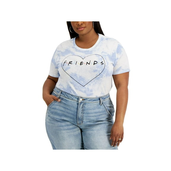 Love Tribe Womens Plus Tie-Dye Casual Graphic T-Shirt Blue 3X