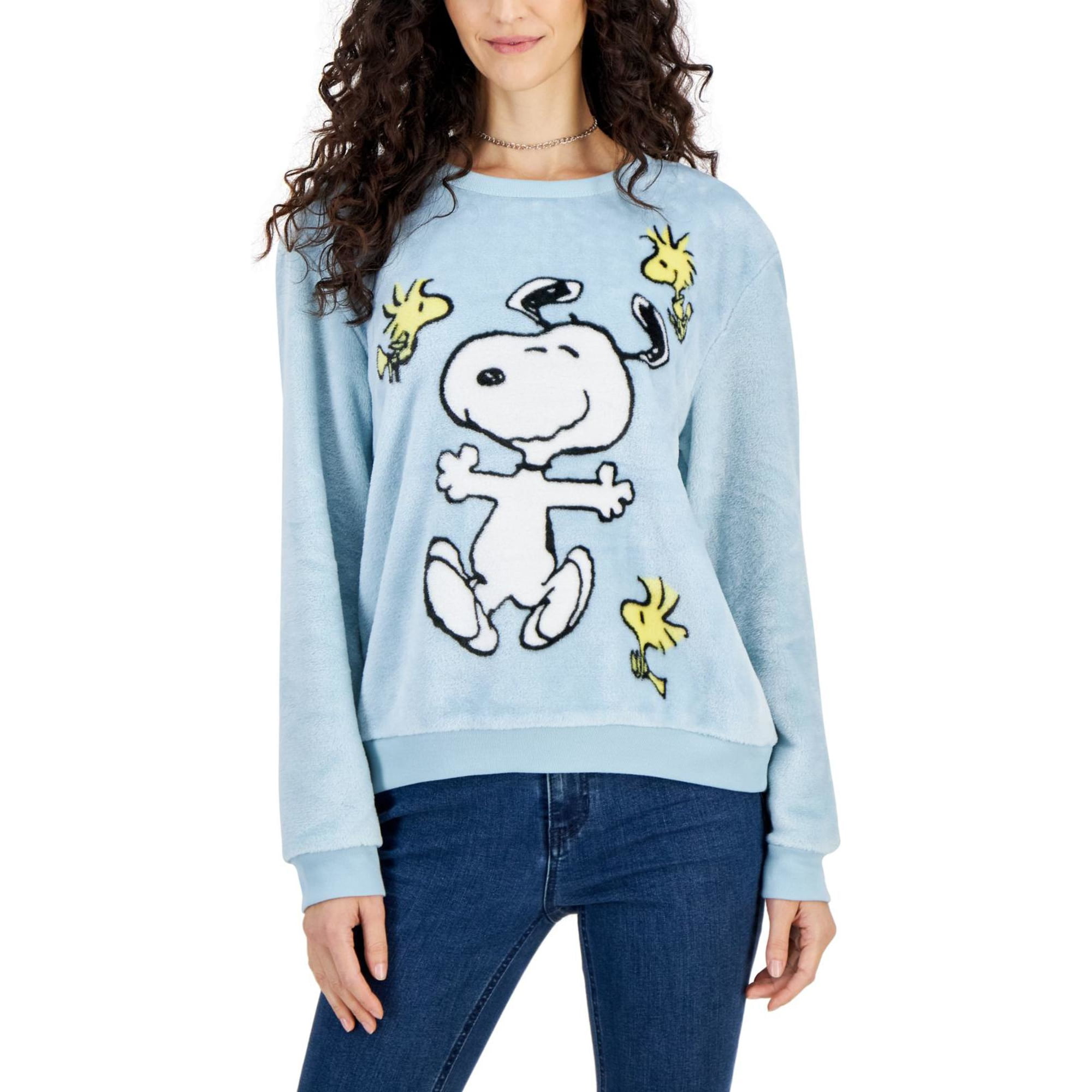 Love Tribe Womens Snoopy Graphic Sweatshirt, Blue, Juniors, X-Small