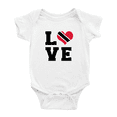 thumbnail image 1 of Love Trinidad Flag Heart Cute Baby Rompers Bodysuit (White, 3-6 Months), 1 of 5