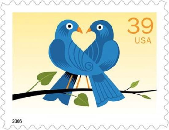 Love - True Blue Canvas Art - US POSTAL SERVICE (22 x 28)