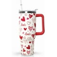 thumbnail image 1 of Love Tumbler 40 Oz Valentine Heart Tumbler With Handle,Valentine''s Day Coffee Travel Mug Cup Water Bottle,Heart Decor,Valentine''s Gifts for Wife Girlfriend Bride, 1 of 6