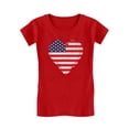 thumbnail image 1 of Love USA 4th of July Tstars Girls Fitted T-shirt - American Heart Flag Graphic Tee - Ideal Independence Day Gift for Patriotic Young Girls - Kids Holiday Apparel -&nbsp;S (5-6) Red, 1 of 6