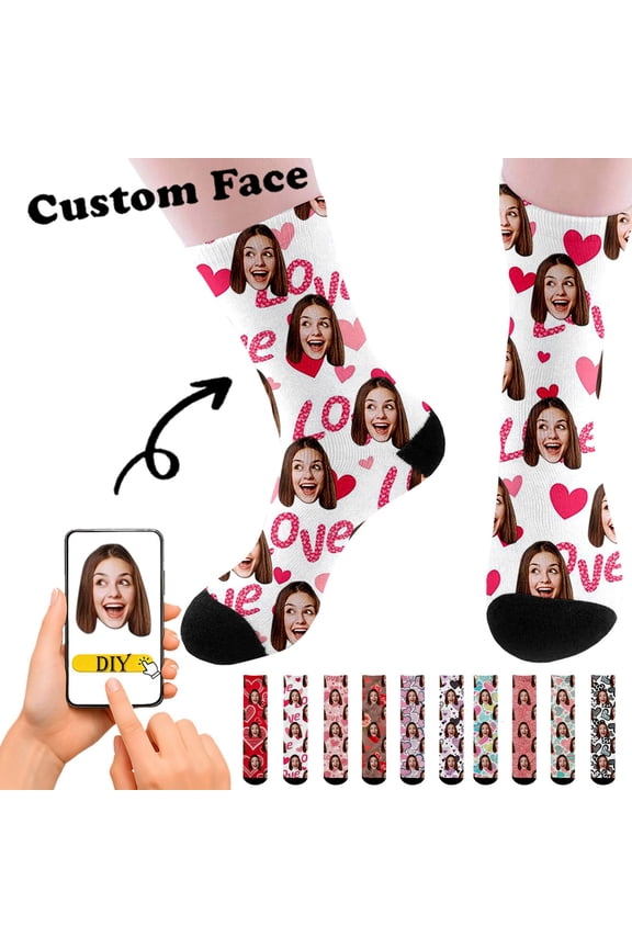 Love Unisex Crew Socks Fashion Casual Fun Personalized Heart Print Socks Coffee One Size