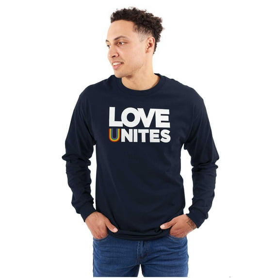 Love Unites Upside Down Rainbow Plus Size Long Sleeve Graphic Tee Shirt Brisco Brands 2X