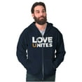 thumbnail image 1 of Love Unites Upside Down Rainbow Zip Up Hoodie Men's Women's Brisco Brands S, 1 of 6