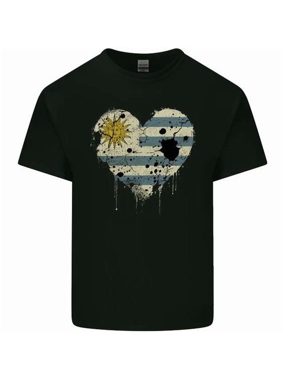 Love Uruguay Flag Uruguayan Day Football Mens T-Shirt BLACK Unisex S-5XL Hot Trending Shirt, Vintage Birthday Gift