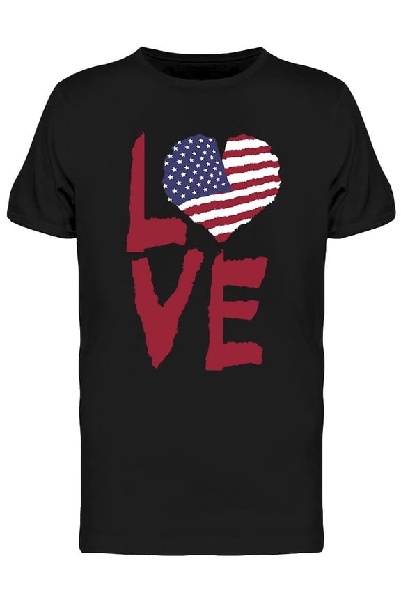 Love Usa America T-Shirt Men -Image by Shutterstock, Male 3X-Large