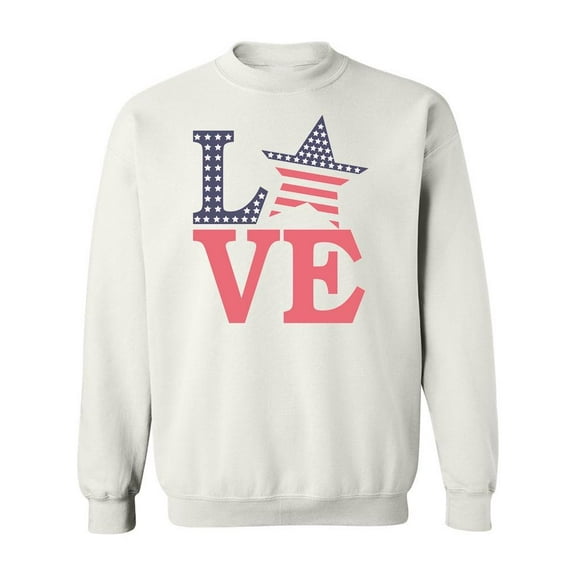 Love Usa Flag Design Sweatshirt Men -Image by Shutterstock, Male Large